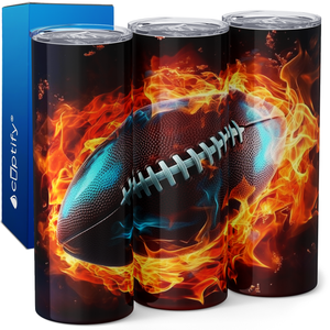 Flying Flaming Football 20oz Skinny Tumbler