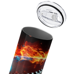 Flying Flaming Football 20oz Skinny Tumbler