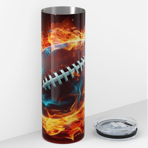 Flying Flaming Football 20oz Skinny Tumbler