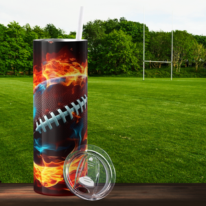 Flying Flaming Football 20oz Skinny Tumbler