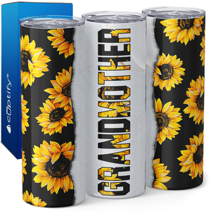 Grandmother Sunflowers 20oz Skinny Tumbler