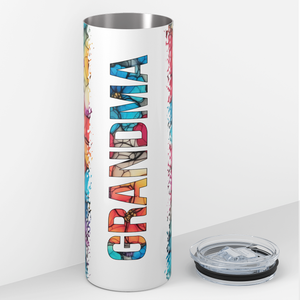 Grandma Ink Flowers 20oz Skinny Tumbler