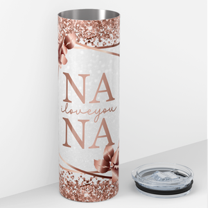 Nana I Love You Rose Gold 20oz Skinny Tumbler