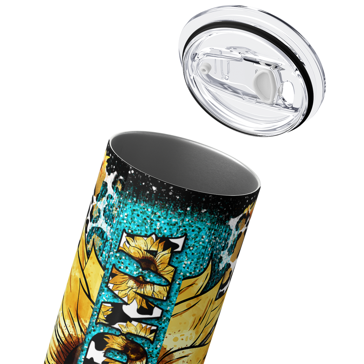 Grandma Sunflower and Leopard Print 20oz Skinny Tumbler