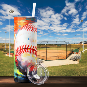 Baseball Colorful Painting 20oz Skinny Tumbler