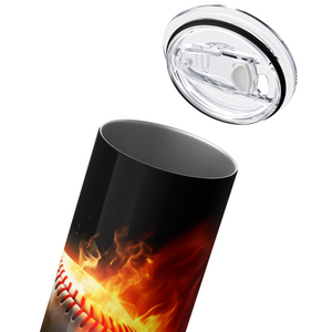 Baseball on Fire 20oz Skinny Tumbler