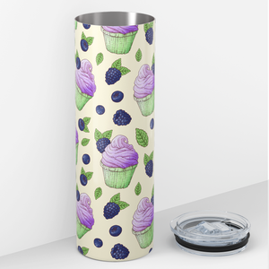 Blueberry Black Raspberry Purple Cupcakes 20oz Skinny Tumbler