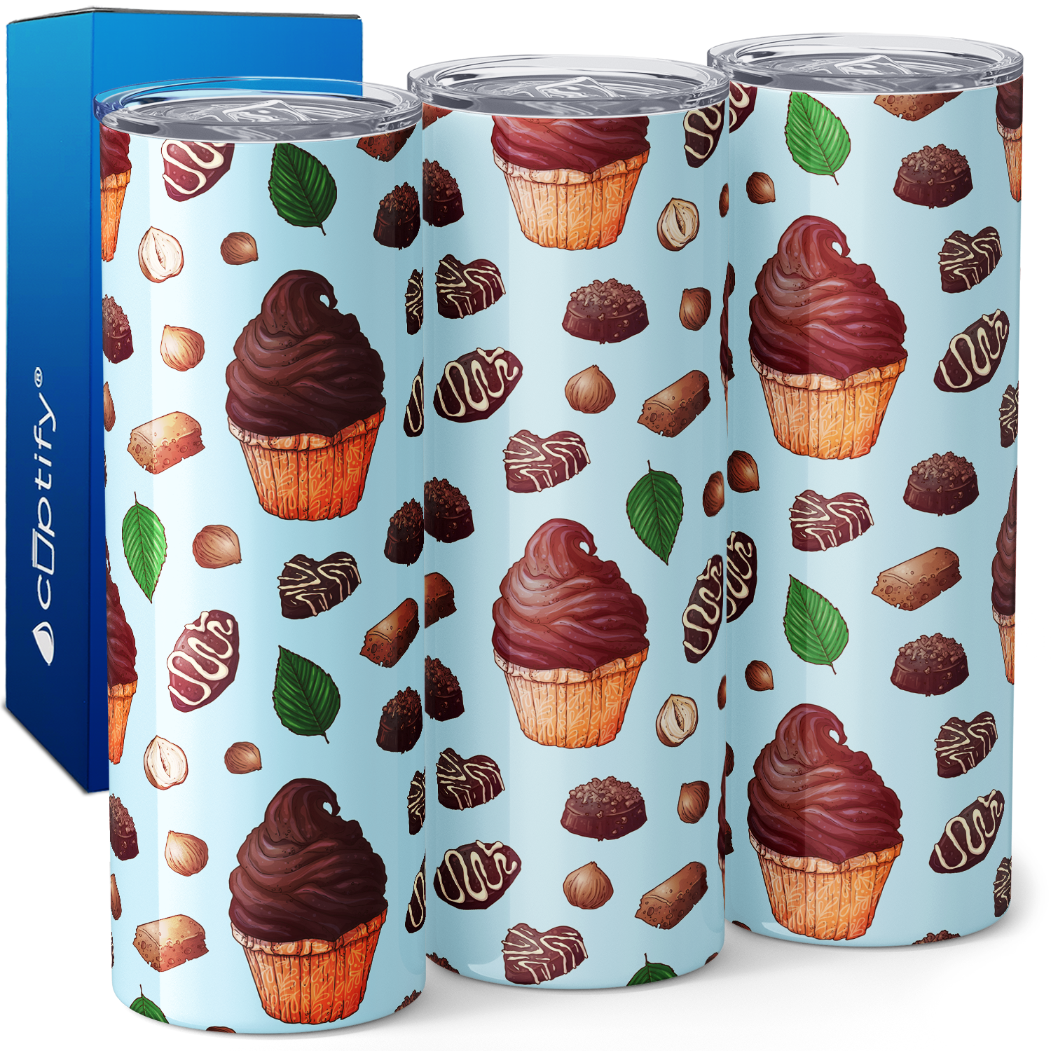 Chocolate and Mint Cupcakes 20oz Skinny Tumbler