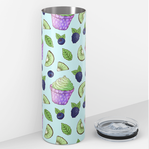 Blueberry Black Raspberry Kiwi Cupcakes 20oz Skinny Tumbler