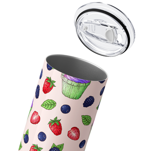 Blueberry Black Raspberry Strawberry Cupcakes 20oz Skinny Tumbler