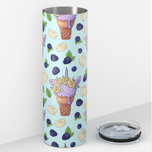 Blueberry Black Raspberry Banana Unicorn Cupcakes 20oz Skinny Tumbler