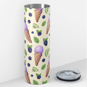 Blueberry Black Raspberry Kiwi Ice Cream Cones 20oz Skinny Tumbler