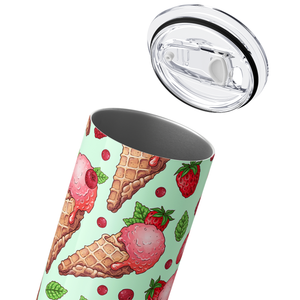 Strawberry Raspberry Ice Cream Cones 20oz Skinny Tumbler