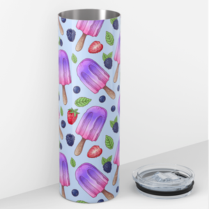 Blueberry Black Raspberry Strawberry Popsicles 20oz Skinny Tumbler