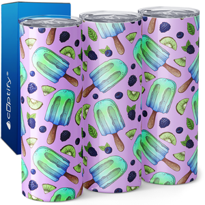 Blueberry Black Raspberry Kiwi Popsicles 20oz Skinny Tumbler