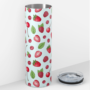 Strawberries Raspberries and Cherries 20oz Skinny Tumbler