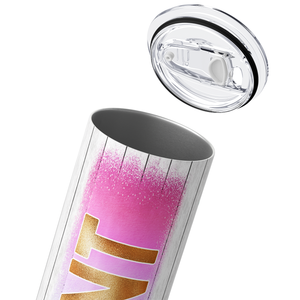 Aunt Teal and Pink with Flowers 20oz Skinny Tumbler