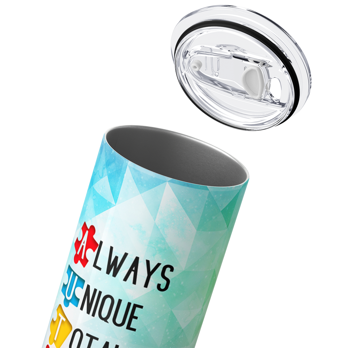 Autism Acrostic on Diamonds 20oz Skinny Tumbler