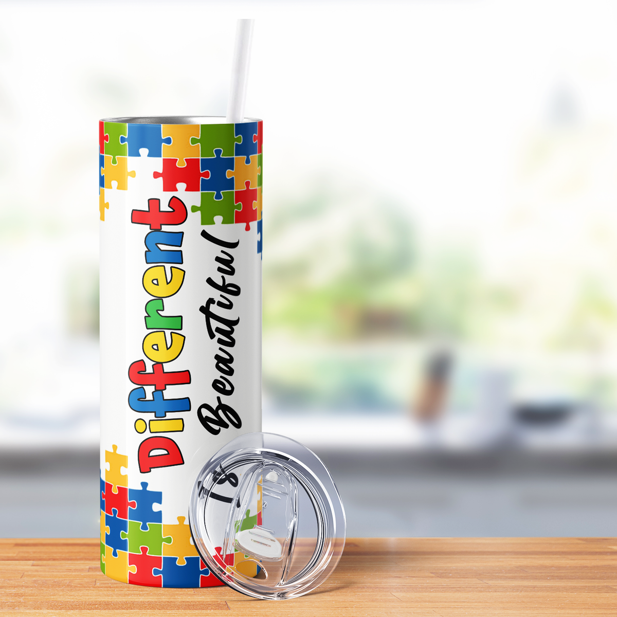 Different is Beautiful Puzzle 20oz Skinny Tumbler