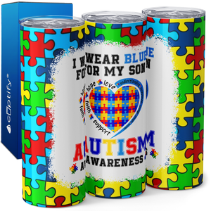 I Wear Blue for My Son 20oz Skinny Tumbler