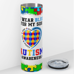 I Wear Blue for My Son 20oz Skinny Tumbler