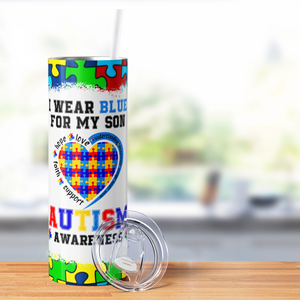 I Wear Blue for My Son 20oz Skinny Tumbler