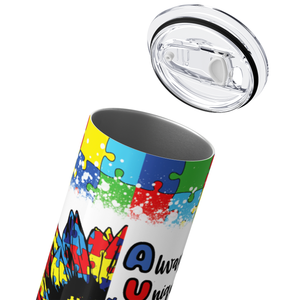 Autism Sunflower Acrostic 20oz Skinny Tumbler