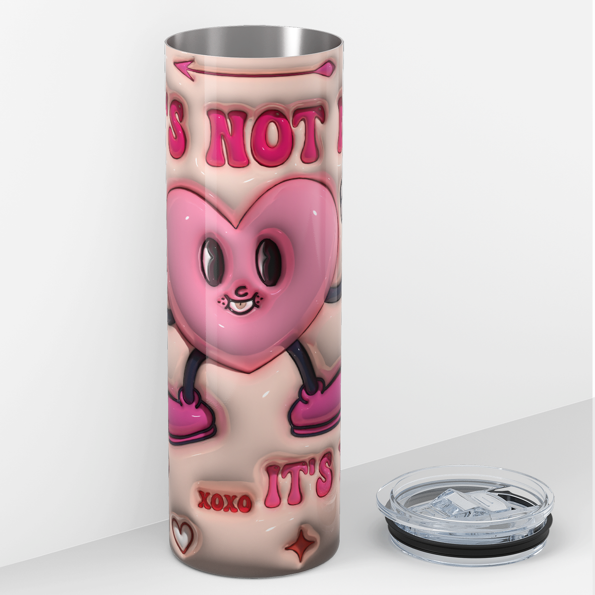 Inflated It's Not me It's You Valentine Heart 20oz Skinny Tumbler
