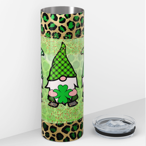 St. Patrick's Gnomes with Leopard 20oz Skinny Tumbler