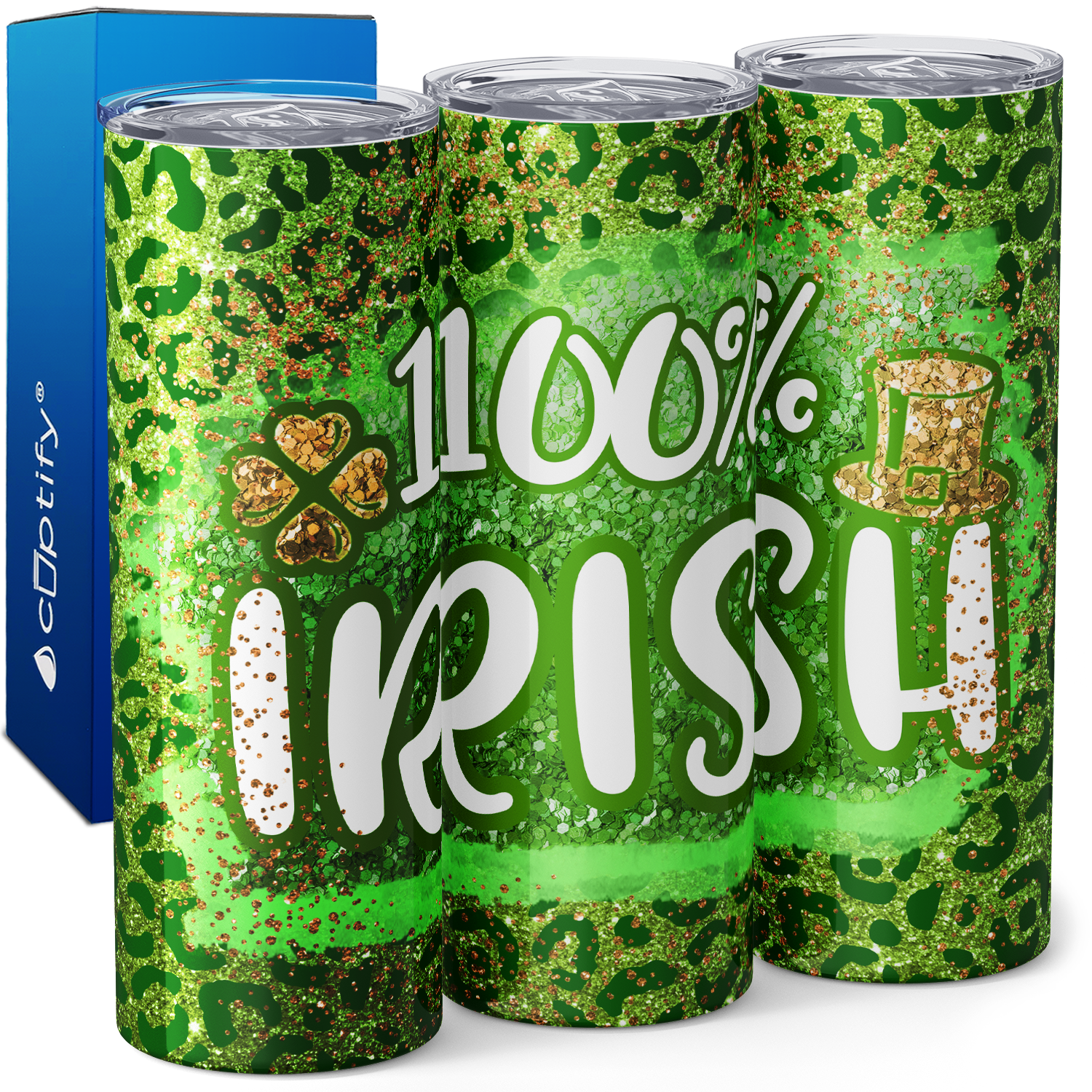 100% Irish St. Patrick's 20oz Skinny Tumbler