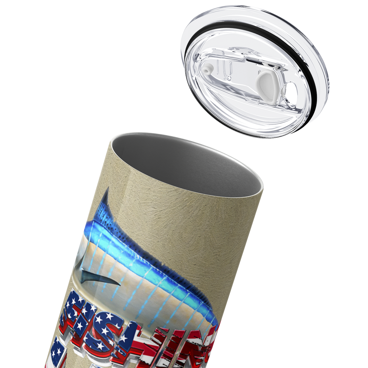 Fishing Life American Flag 20oz Skinny Tumbler