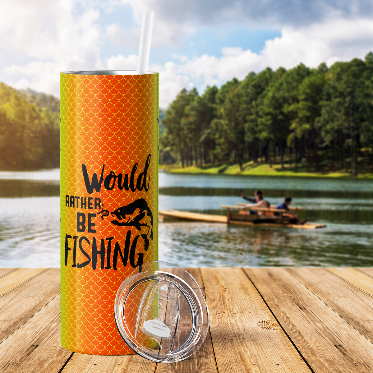 Would Rather be Fishing Lure 20oz Skinny Tumbler