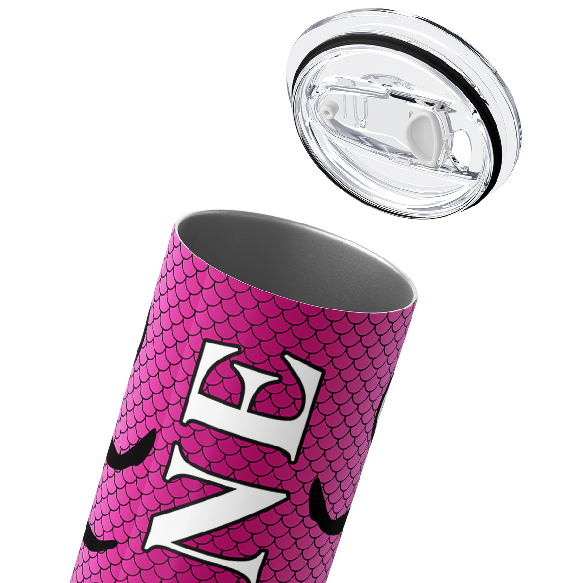 Personalized Pink Purple Fishing Lure 20oz Skinny Tumbler