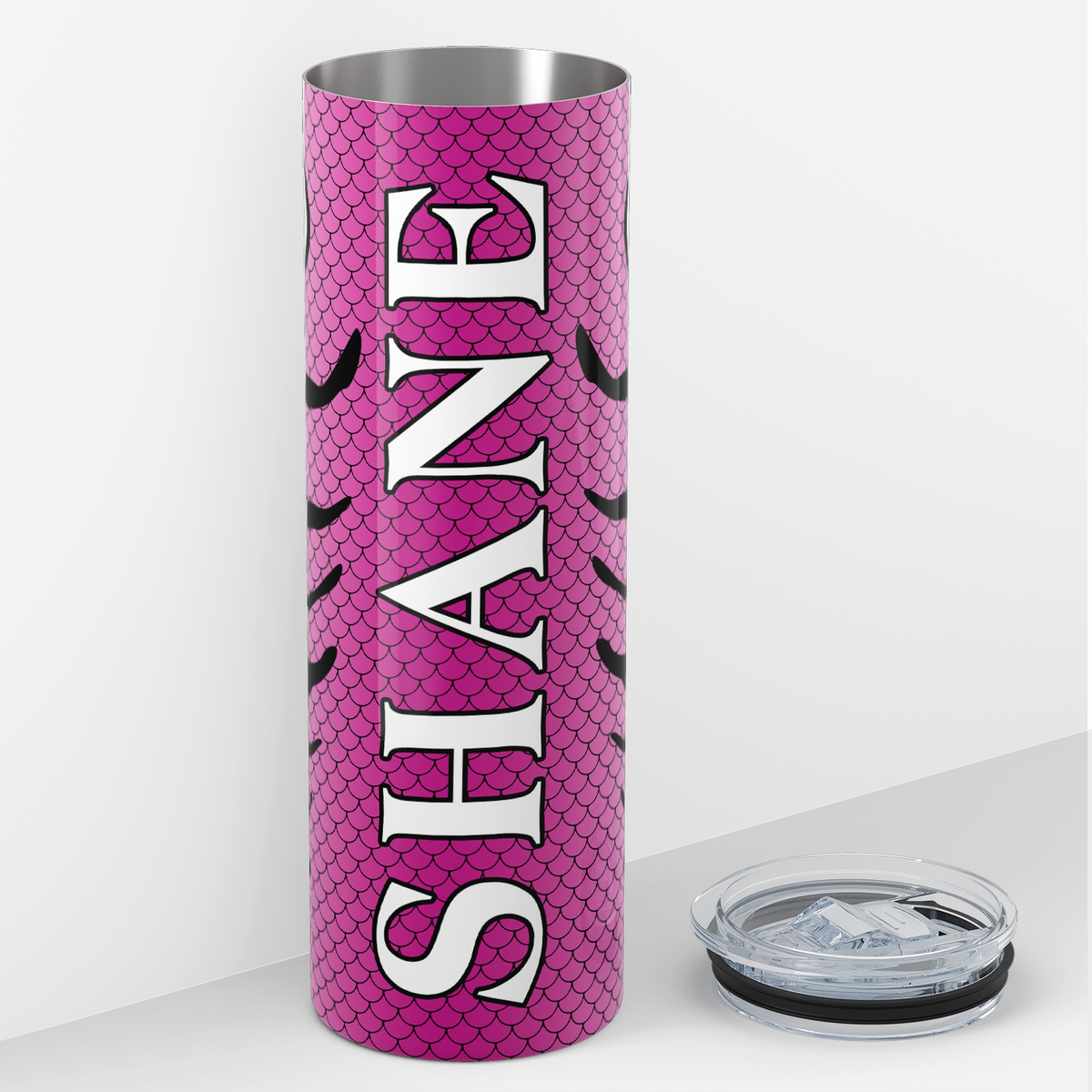 Personalized Pink Purple Fishing Lure 20oz Skinny Tumbler