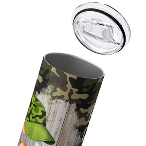 Personalized All I need is Fishing Camo Gnome 20oz Skinny Tumbler