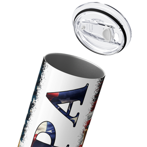 Papa Fishing American Flag 20oz Skinny Tumbler