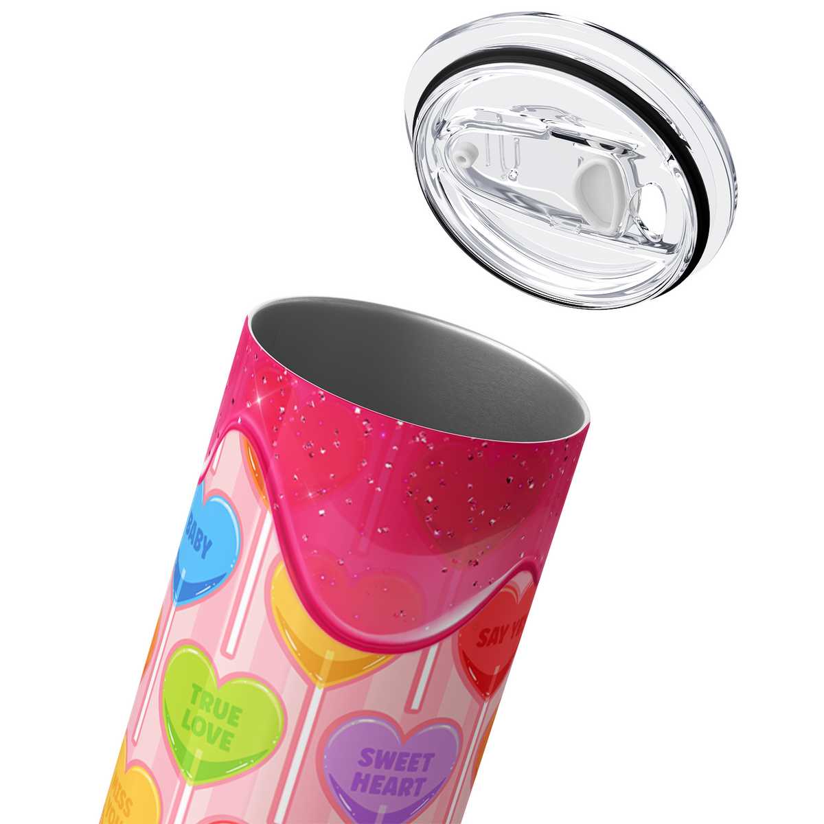 Lollipop Conversation Hearts 20oz Skinny Tumbler