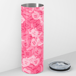 Pink Candy Conversation Hearts 20oz Skinny Tumbler