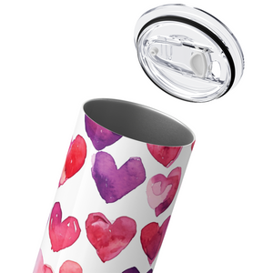 Watercolor Hearts 20oz Skinny Tumbler