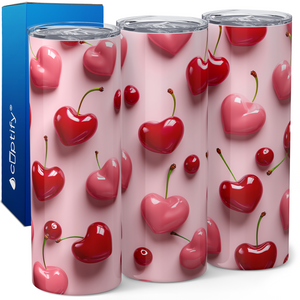 Cherry Hearts 20oz Skinny Tumbler