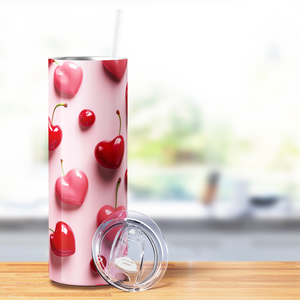 Cherry Hearts 20oz Skinny Tumbler