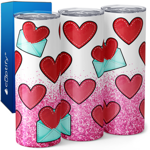 Love Letters and Glitter 20oz Skinny Tumbler