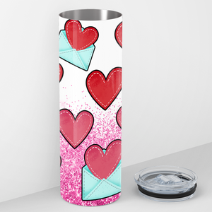 Love Letters and Glitter 20oz Skinny Tumbler