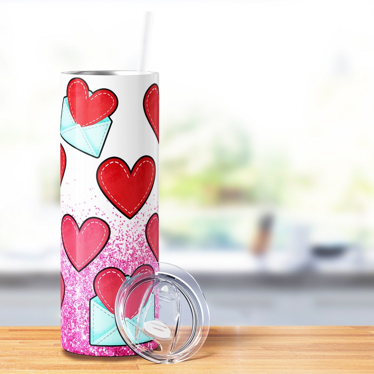 Love Letters and Glitter 20oz Skinny Tumbler