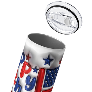Happy 4th of July Inflated Balloon 20oz Skinny Tumbler