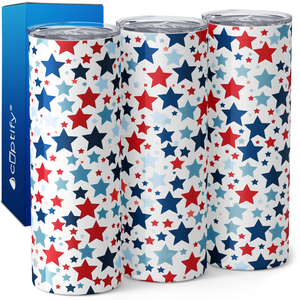 Red and Blue Stars 20oz Skinny Tumbler