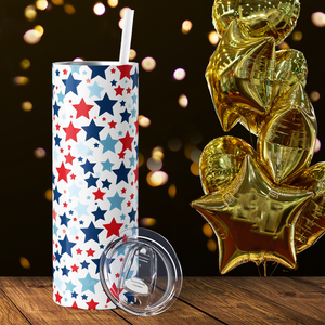 Red and Blue Stars 20oz Skinny Tumbler