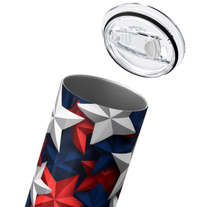 Red White and Blue Paper Stars 20oz Skinny Tumbler