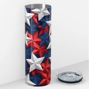 Red White and Blue Paper Stars 20oz Skinny Tumbler