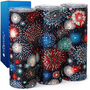 4th of July Fireworks 20oz Skinny Tumbler